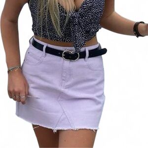 PRINCESS POLLY Lilac/Pink Jean Skirt